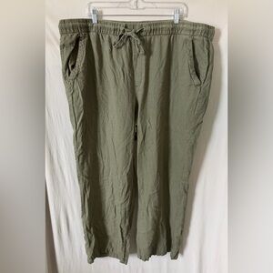 Old Navy Olive Green Wide Leg Drawstring Pants